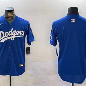 Los Angeles Dodgers Blank Royal 2024 World Series Champions With Fernando Memorial Patch Alternate Limited Stitched Jersey