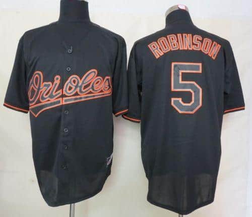 Orioles #5 Brooks Robinson Black Fashion Stitched Jersey