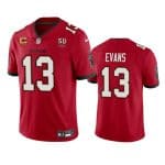 Tampa Bay Buccaneers #13 Mike Evans Red 2025 50th Anniversary Patch And 4-Star C Patch Vapor Untouchable Limited Football Stitched Jersey