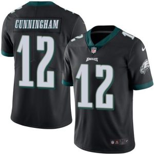 Eagles #12 Randall Cunningham Black Stitched Limited Rush Nike Jersey