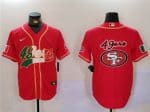San Francisco 49ers Team Big Logo Red Mexico With Patch Stitched Jersey