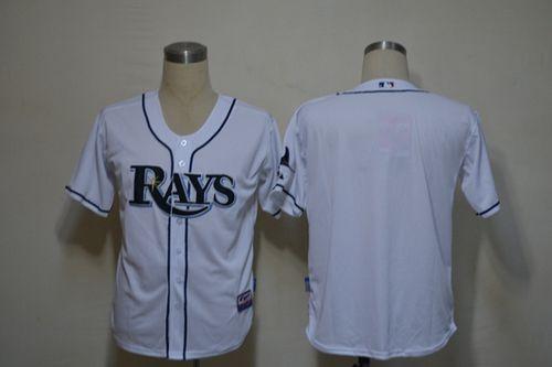 Rays Blank White Cool Base Stitched Jersey