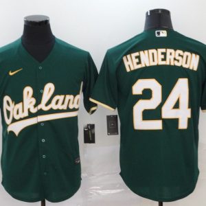 Oakland Athletics #24 Rickey Henderson White Cool Base Stitched Jersey