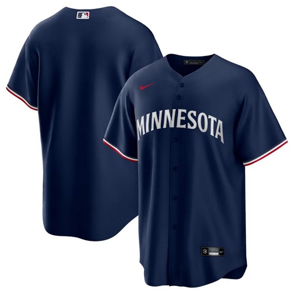 Minnesota Twins Blank Navy Cool Base Stitched Jersey