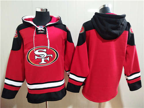San Francisco 49ers Blank Red All Stitched Sweatshirt Hoodie