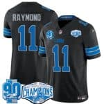 Detroit Lions #11 Kalif Raymond Black 2024 NFC North Champions 90th Anniversary Patch F.U.S.E. Vapor Limited Stitched Jersey