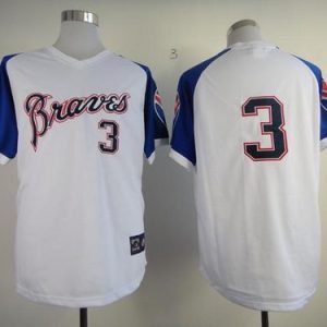Braves #3 Dale Murphy White 1974 Throwback Stitched Jersey