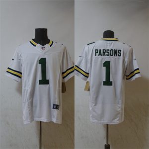 Green Bay Packers #1 Micah Parsons White Vapor 2025 F.U.S.E. Limited Stitched Jersey