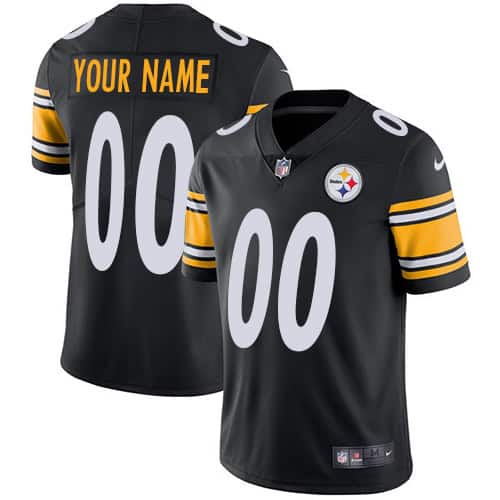 Custom Steelers Customized Black Vapor Untouchable Limited Stitched Jersey