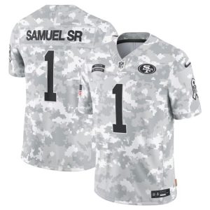 San Francisco 49ers #1 Deebo Samuel SR Arctic Camo 2024 F.U.S.E. Salute To Service Limited Stitched Jersey