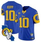 Los Angeles Rams #10 Cooper Kupp Royal 2025 4-Star C Patch F.U.S.E. V2 Limited Stitched Jersey