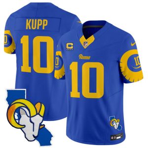 Los Angeles Rams #10 Cooper Kupp Royal 2025 4-Star C Patch F.U.S.E. V2 Limited Stitched Jersey