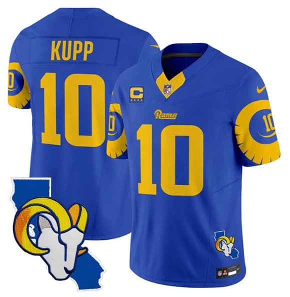 Los Angeles Rams #10 Cooper Kupp Royal 2025 4-Star C Patch F.U.S.E. V2 Limited Stitched Jersey