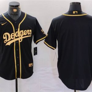 Los Angeles Dodgers Blank Black Gold World Series Champions Cool Base Stitched Jersey