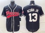 Atlanta Braves #13 Ronald Acuna Jr. Black Cool Base Stitched Jersey