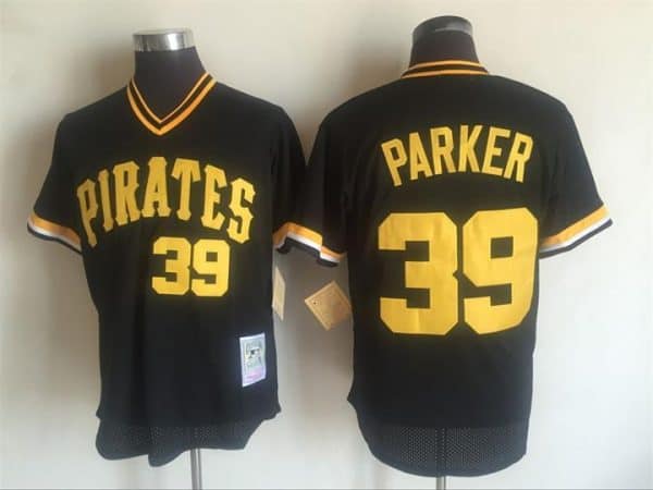 Pittsburgh Pirates #39 Dave Parker Mitchell and Ness Black Throwback Stitched Jersey