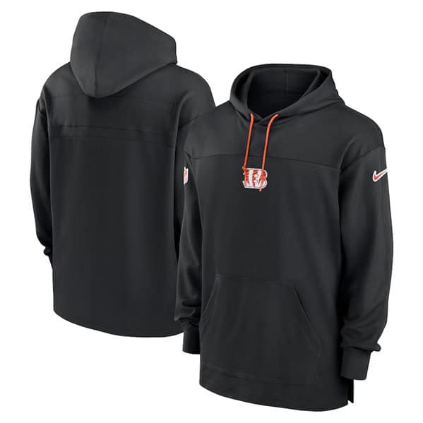 Cincinnati Bengals Black Performance Pullover Hoodie