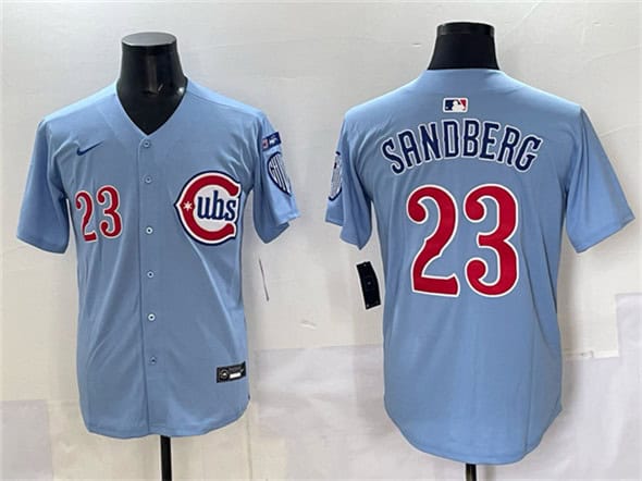 Chicago Cubs #23 Ryne Sandberg Blue 'Ryne Sandberg Tribute' Vapor Limited V3 Stitched Jersey