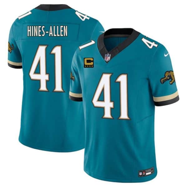 Jacksonville Jaguars #41 Josh Hines-Allen Teal 2025 F.U.S.E. With 4-Star C Patch Prowler Throwback Vapor Limited Stitched Jersey
