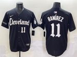 Cleveland Guardians #11 Jos¨¦ Ram¨ªrez Black Gothic Vapor Premier Limited Stitched Jersey