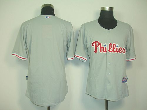 Phillies Blank Grey Cool Base Stitched Jersey