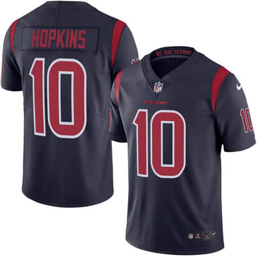 Texans #10 DeAndre Hopkins Navy Blue Stitched Limited Rush Nike Jersey