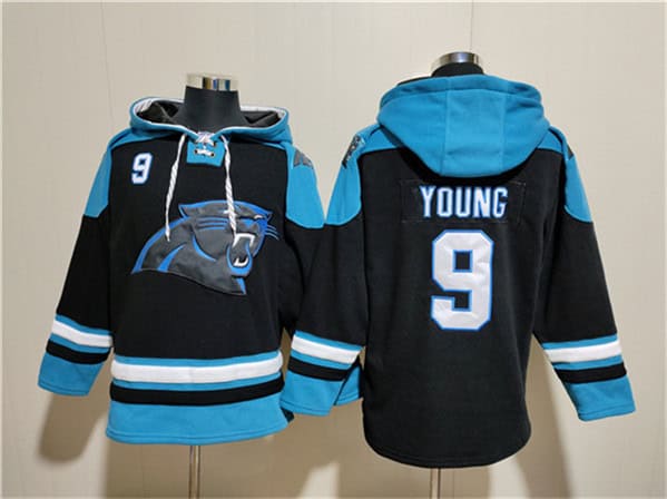 Carolina Panthers #9 Bryce Young Black Ageless Must-Have Lace-Up Pullover Hoodie
