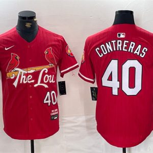 St. Louis Cardinals #40 Willson Contreras Red 2024 City Connect Stitched Jersey
