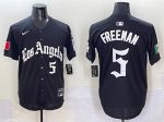 Los Angeles Dodgers #5 Freddie Freeman Black Mexico 2025 LA Gothic Style With Fernando Patch Vapor Premier Limited Stitched Jersey