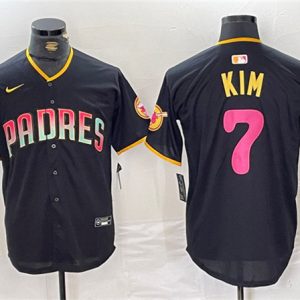 San Diego Padres #7 Ha-Seong Kim Black Cool Base Stitched Jersey