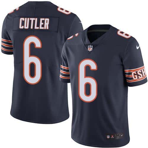 Bears #6 Jay Cutler Navy Blue Stitched Limited Rush Nike Jersey