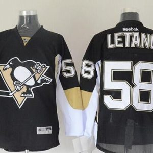 Penguins #58 Kris Letang Black Stitched Jersey