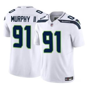 Seattle Seahawks #91 Byron Murphy II White 2024 Draft F.U.S.E Vapor Limited Stitched Jersey