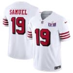 San Francisco 49ers #19 Deebo Samuel New White 2024 F.U.S.E. Super Bowl LVIII Patch Vapor Untouchable Limited Stitched Jersey