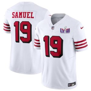 San Francisco 49ers #19 Deebo Samuel New White 2024 F.U.S.E. Super Bowl LVIII Patch Vapor Untouchable Limited Stitched Jersey