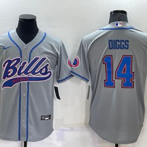 Buffalo Bills #14 Stefon Diggs Gray Cool Base Stitched Baseball Jersey