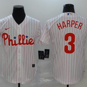 Philadelphia Phillies #3 Bryce Harper White Cool Base Stitched Jersey