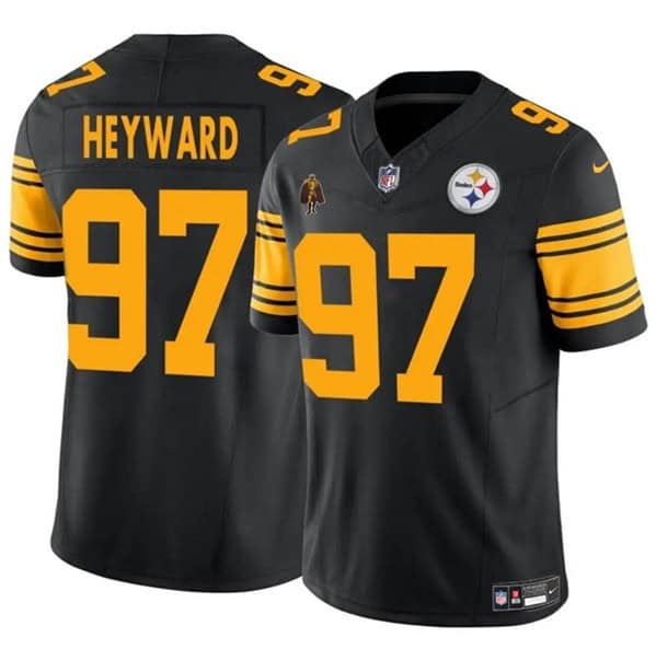 Pittsburgh Steelers #97 Cameron Heyward Black F.U.S.E. With Walter Payton Patch Color Rush Limited Stitched Jersey