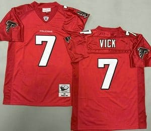 Atlanta Falcons #7 Michael Vick Red 2003 Throwback Jersey