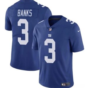 New York Giants #3 Deonte Banks Blue Vapor Untouchable Limited Stitched Jersey