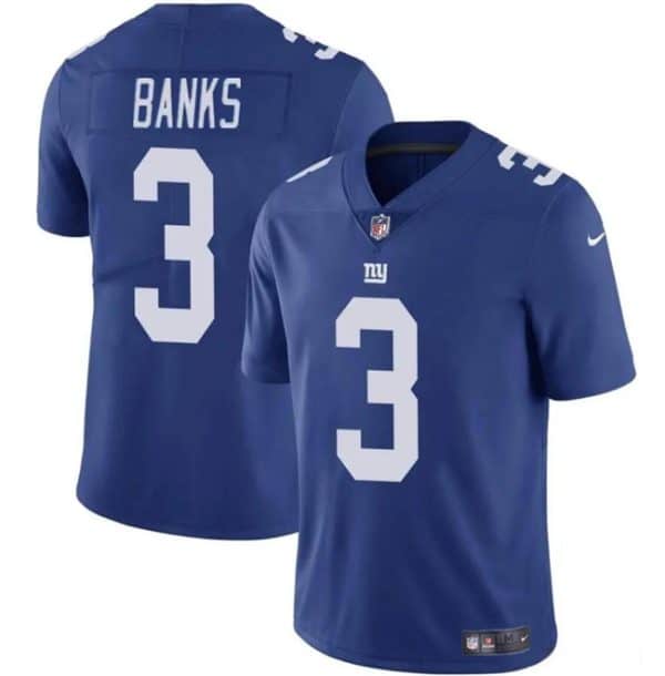 New York Giants #3 Deonte Banks Blue Vapor Untouchable Limited Stitched Jersey