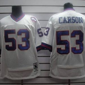 Mitchell And Ness Giants #53 Harry Carson White Stitched Jersey