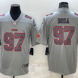 San Francisco 49ers #97 Nick Bosa Gray With Patch Atmosphere Fashion Stitched Jersey
