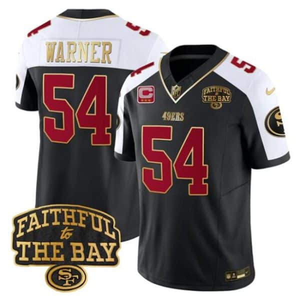 San Francisco 49ers #54 Fred warner Black Alternate 2025 F.U.S.E. 3-Star C With Faithful To The Bay Patch Limited V8 Stitched Jersey