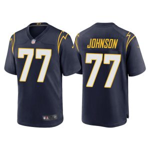 Los Angeles Chargers #77 Zion Johnson Navy Limited Stitched Jersey