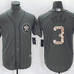 Houston Astros #3 Jeremy PeNa Olive Cool Base Stitched Jersey