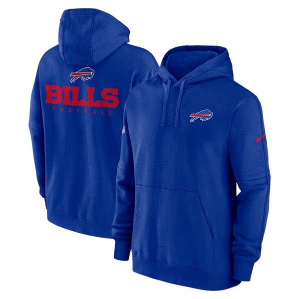 Buffalo Bills Blue Sideline Club Fleece Pullover Hoodie