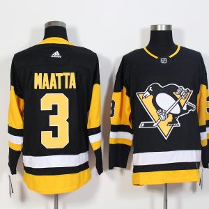 Pittsburgh Penguins #3 Olli Maatta Black Stitched Adidas Jersey