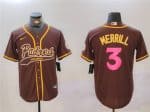 San Diego Padres #3 Jackson Merrill Brown Cool Base Stitched Jersey