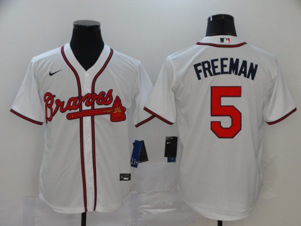 Atlanta Braves #5 Freddie Freeman White Cool Base Stitched Jersey